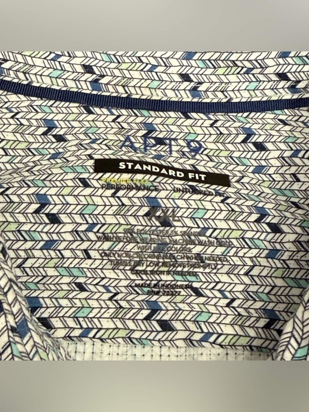 Apt 9 Premier Flex Performance Shirt Untucked Fit Multiprint Lot of 2 Men’s XXL - Picture 8 of 9